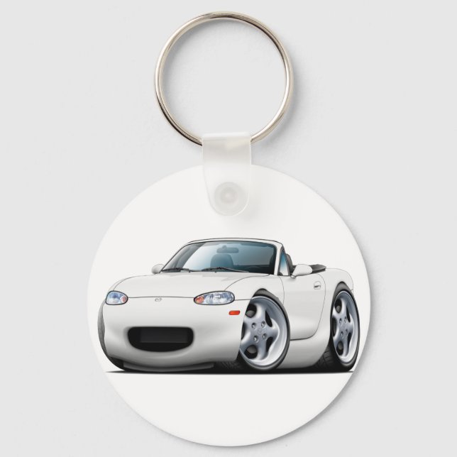 1999-05 Miata White Car Key Ring (Front)