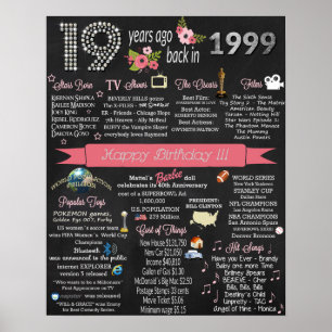 1999 Birthday Chalkboard - 1999 Birthday Sign