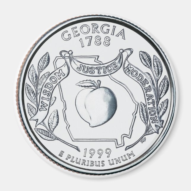 1999 Georgia State Quarter magnet (Front)