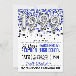 1999 High School College Reunion Invitation