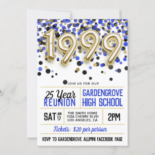 1999 High School College Reunion Invitation