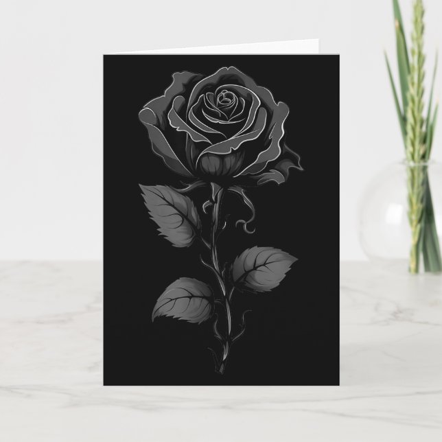 199 Flowers Black Rose Graphic  Card (Front)