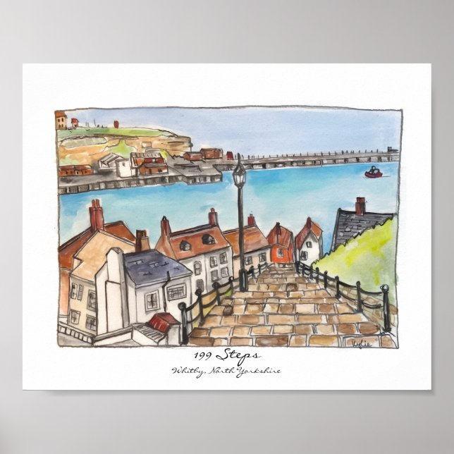 199 Steps, Whitby, North Yorkshire Poster (Front)