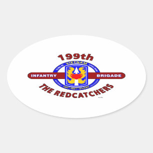 199TH INFANTRY BRIGADE " THE REDCATCHERS"VIETNAM OVAL STICKER