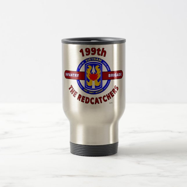 199TH INFANTRY BRIGADE " THE REDCATCHERS"VIETNAM TRAVEL MUG (Center)