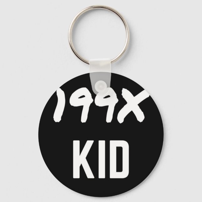 199X Ninety's Generation X Illustration Design Key Ring (Front)