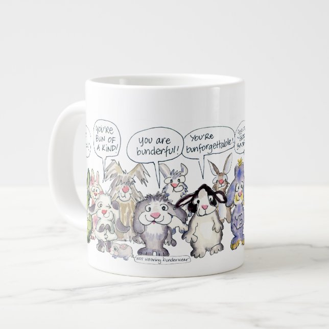 19 Cartoon Appreciation Bunny Rabbits Jumbo Mug (Front Left)