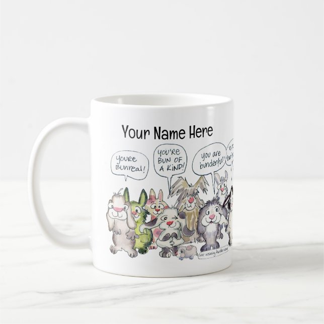 19 Cartoon Bunderful Bunny Rabbits Custom Mug (Left)