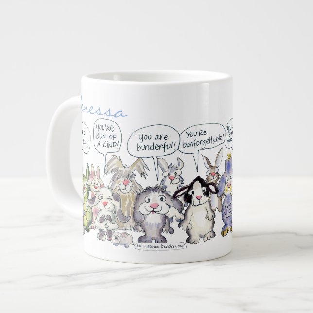 19 Cartoon Bunny Rabbits Jumbo Mug (Front Left)