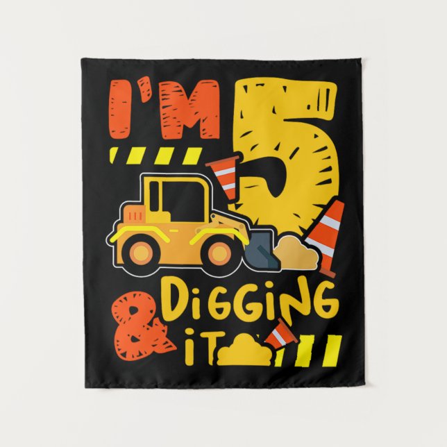 19.Construction trucks for a construction truck fa Tapestry (Front)