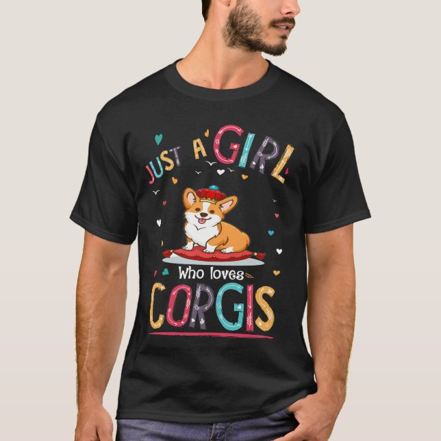 19 Just A Girl Who Loves Corgi T-Shirt (Front)