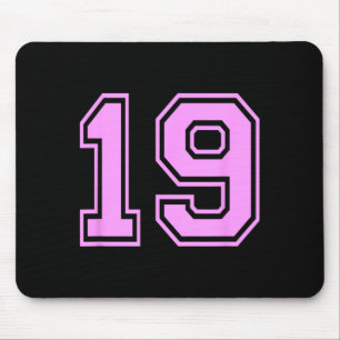 19 Number Ninen Sports Varsity College Girl Mouse Pad