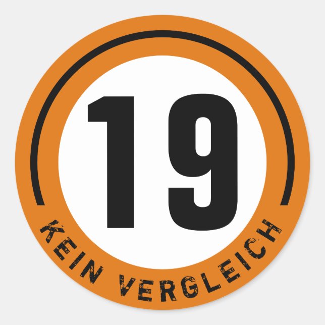 #19 RACING CLASSIC ROUND STICKER (Front)