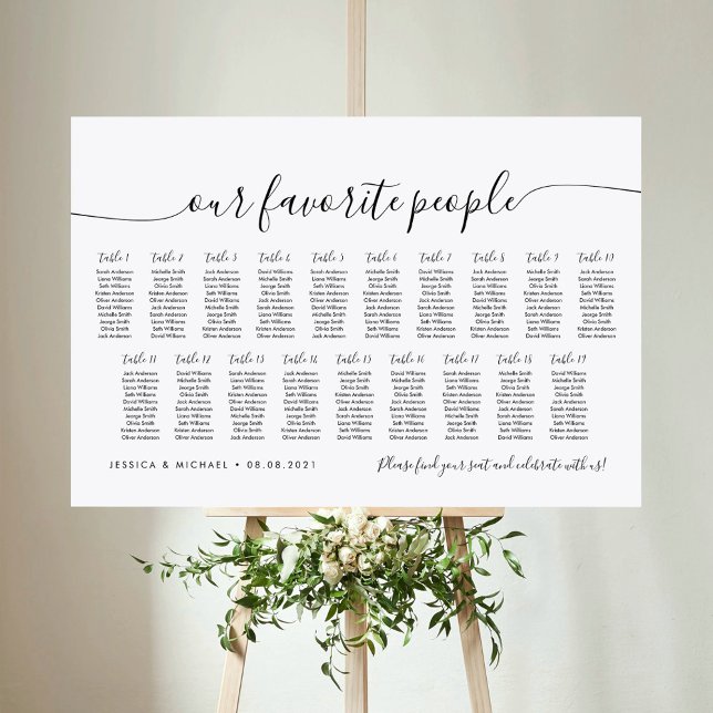 19 Table Elegant Our Favourite People Seating Char Poster (Creator Uploaded)