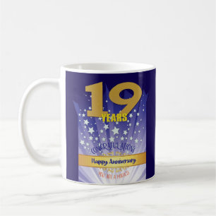 19 Year CUSTOM Recovery Anniversary Bold Numeral Coffee Mug