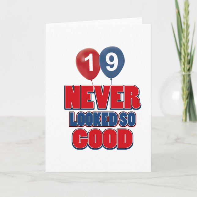 19 year old birthday designs card (Front)