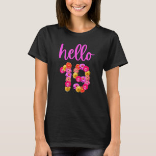 19 Year Old Birthday Flower Hello 19 Its My 19th B T-Shirt