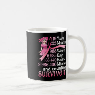 19 Years 228 Months And Counting Breast Cancer Sur Coffee Mug
