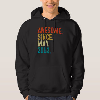 19 Years Old  Awesome Since May 2003 19th Birthday Hoodie