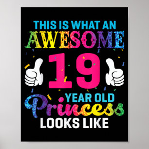 19 Years Old Girl Birthday Quote 19th B-Day Poster