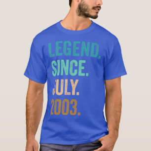 19 Years Old Legend Since July 2003 19th Birthday T-Shirt