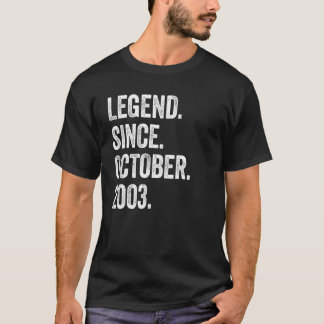 19 Years Old Legend Since October 2003 19th Birthd T-Shirt