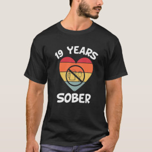 19 Years Sober Recovery Addiction Sobriety Date So T-Shirt