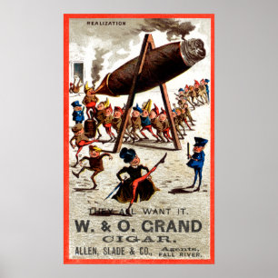 19C Vintage Grand Cigar Poster