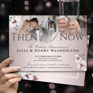 19th Anniversary Blush Orchid Then And Now Invitation