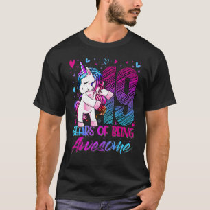 19th Birthday 19 Year Old Girl Flossing Unicorn P T-Shirt
