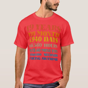 19th Birthday 19 Years of Being Awesome Tshirt Bd