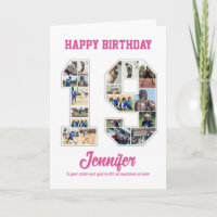 19th Birthday Anniversary Number 19 Photo Collage