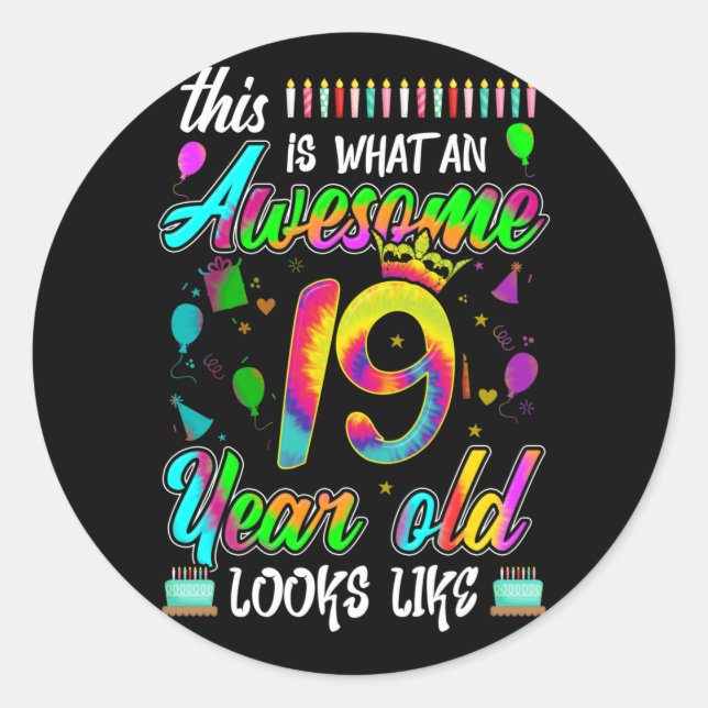 19th Birthday Awesome 19 Year Old Looks Like Classic Round Sticker (Front)