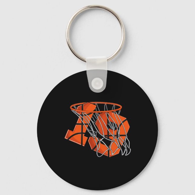 19th Birthday Bysketbyll Men  Key Ring (Front)