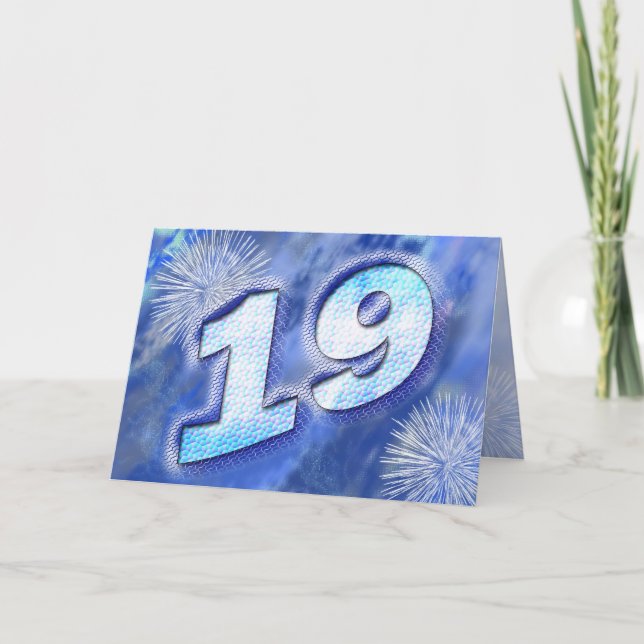 19th birthday card with fireworks (Front)