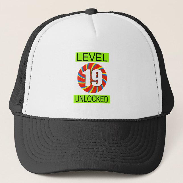 19th Birthday Computer Gamer Trucker Hat (Front)