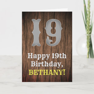 19th Birthday: Country Western Inspired Look, Name Card