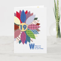 19th birthday for sister, stitched flower