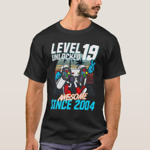 19th Birthday Gaming Level 19 Unlocked Awesome Sin T-Shirt