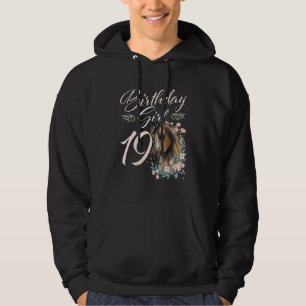 19th Birthday Girl Horse 19 Years Old Bday Hoodie