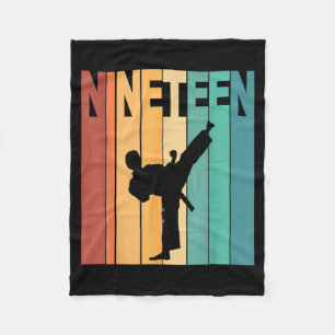19th Birthday Karate Taekwondo Theme 19 Year Old Fleece Blanket