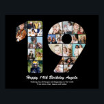 19th Birthday Number 19 Photo Collage Gift Poster<br><div class="desc">Mark years of wonderful memories and adventures with this captivating 19th Birthday Number Photo Collage. This customisable template is the perfect blend of creativity and sentiment, allowing you to create a truly memorable and personalised gift for your loved one's special day. Capture the essence of incredible years in a single...</div>