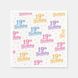19th Birthday Paper Napkins, 19th Birthday Party Napkin