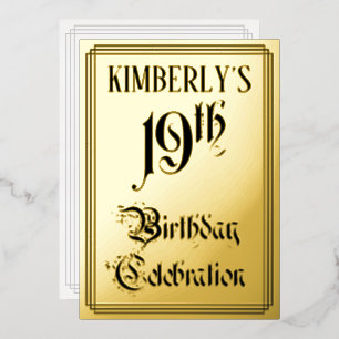 19th Birthday Party — Elegant Script + Custom Name