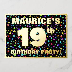 19th Birthday Party — Fun, Colourful Stars Pattern