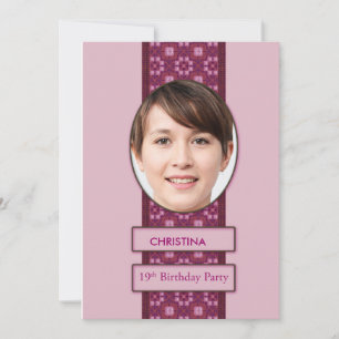 19th Birthday Party Invitation Picture and Name