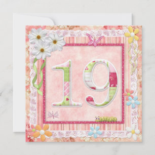 19th birthday party scrapbooking style invitation