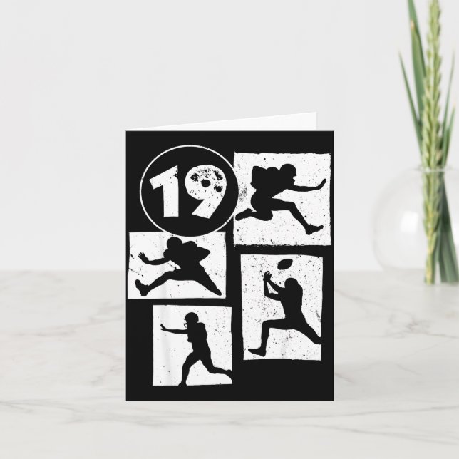 19th Birthday Retro American Football 19 Years Old Card (Front)