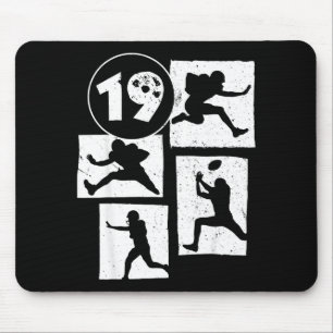 19th Birthday Retro American Football 19 Years Old Mouse Pad