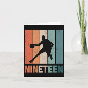 19th Birthday Retro Basketball Lovers 19 Years Old Card
